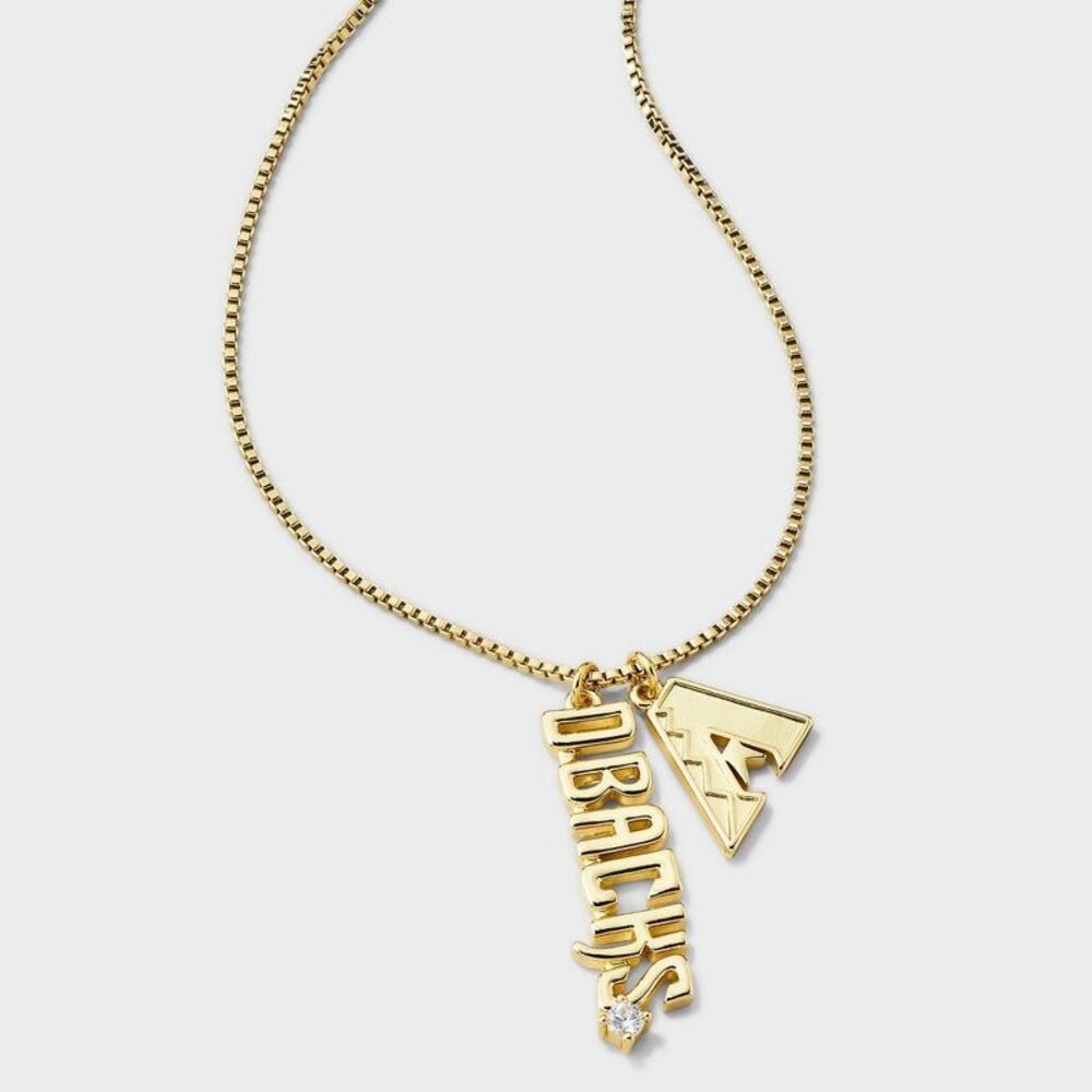 Bijoux Sport by MLB Gold Cubic Zirconia Charm Necklace - Arizona Diamondbacks